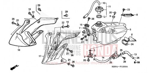 RESERVOIR A CARBURANT CRF250R7 de 2007